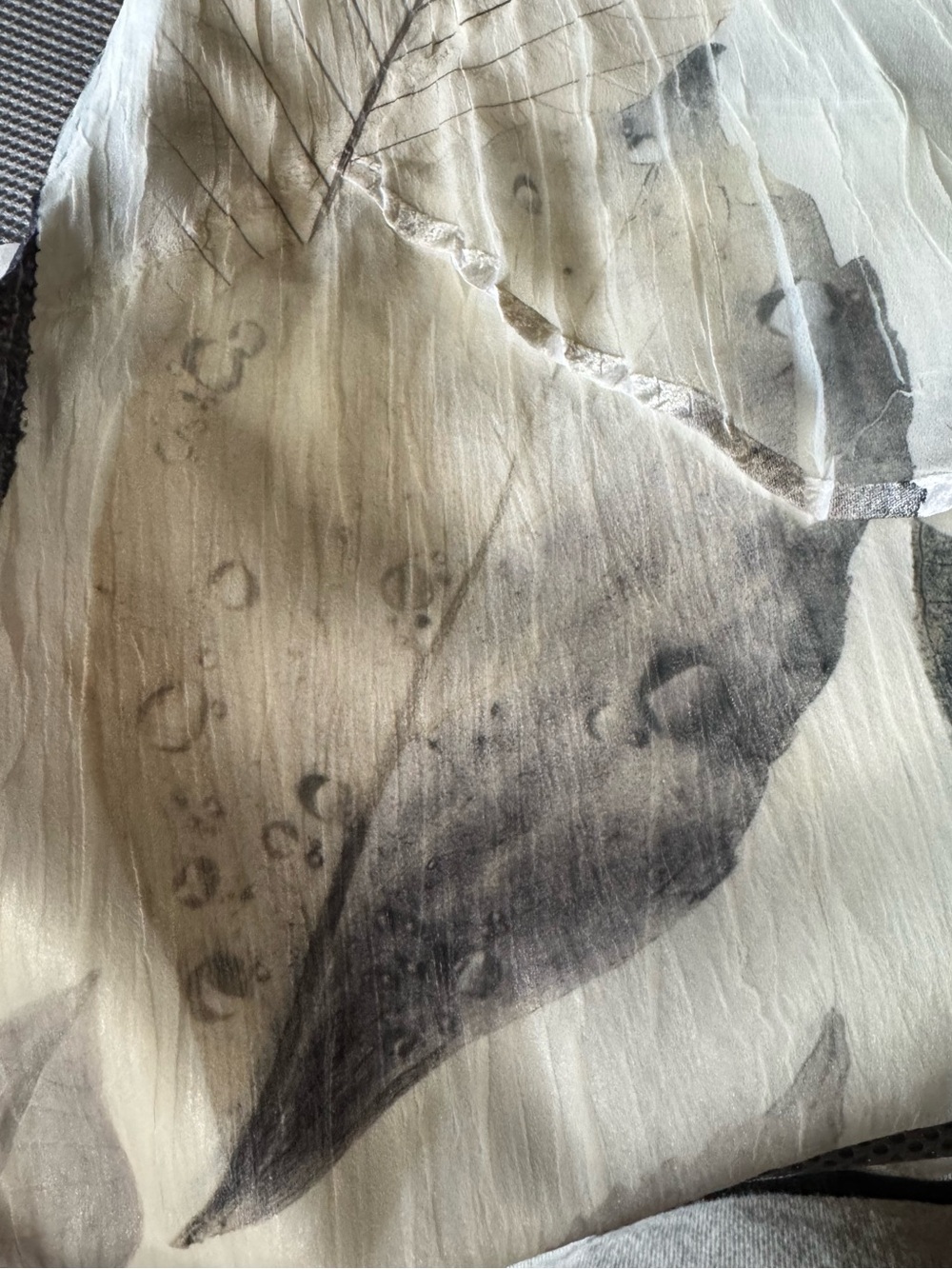 Komarov Layered Leaf Print Dress Size Large Art to Wear Maximalist Textured - Picture 11 of 11